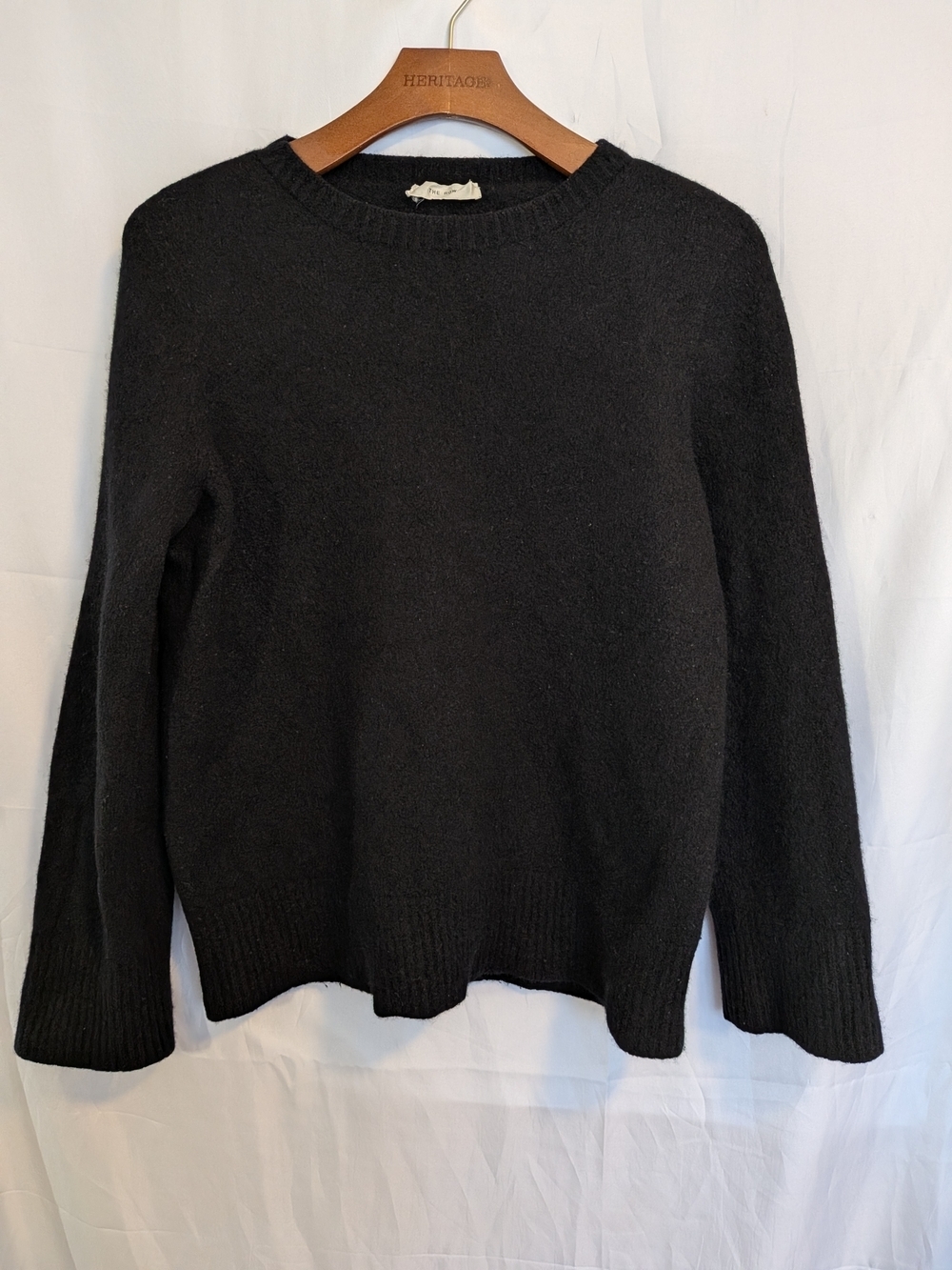 THE ROW Black Wool Cashmere Crewneck Sweater Size M